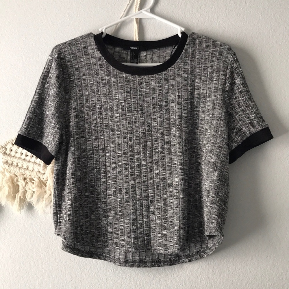 Forever 21 Gray Ribbed Tee